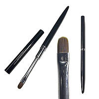 Пензель овальний для нігтів з ковпачком