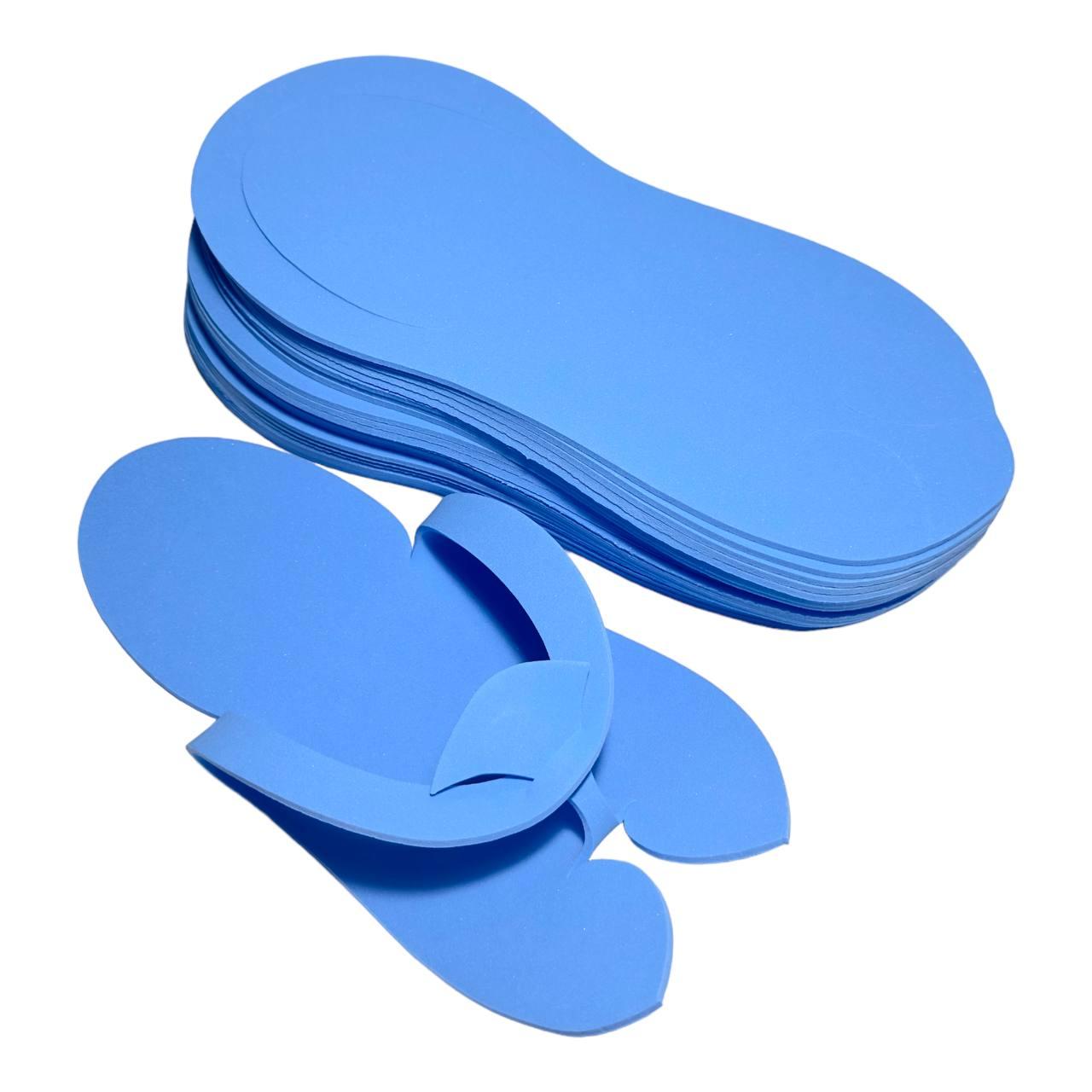 Одноразові тапочки для педикюру, блакитні, 12 пар