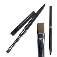 Пензель прямий для нігтів з ковпачком