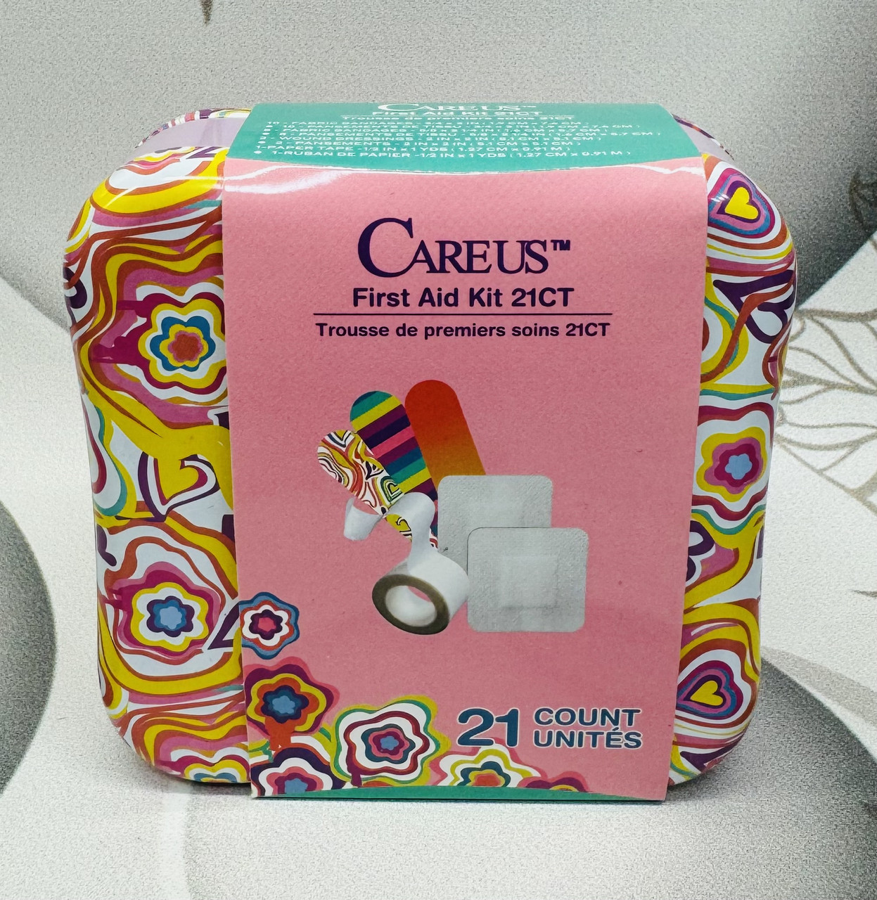 Пластирі медичні у металевому футлярі Careus First Aid Kit, 21шт