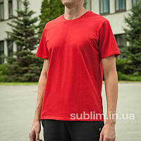 Футболка бавовна червона щільна 190 г/м2