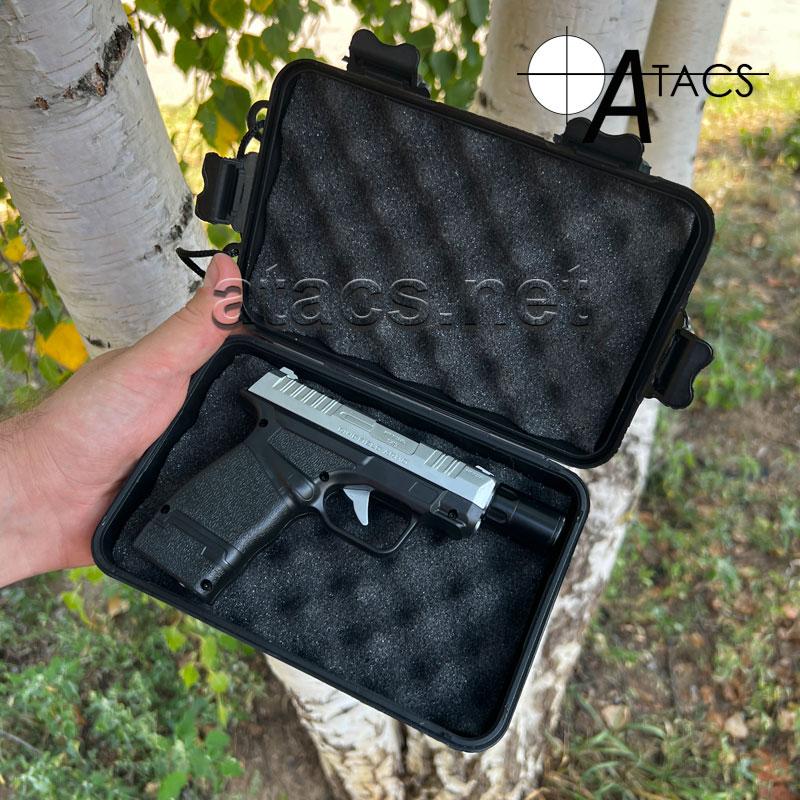 Запальничка пістолет "Gun Silver" + пластиковий кейс