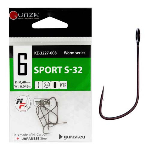 Крючок GURZA SPORT S-32 #6 (7 шт/уп), фото 1