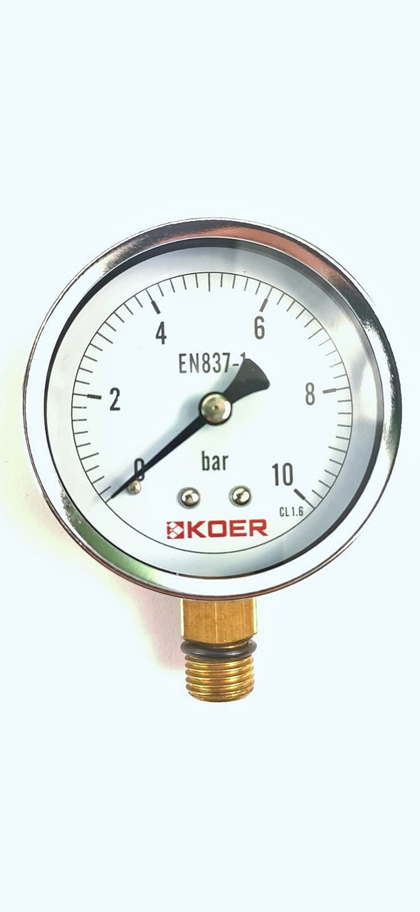 Манометр (0-10 bar) радіальний D=50 мм, 1/4", фото 1