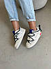 Жіночі кросівки Nike Dunk Low Off White Blue Кеди Найк Данк Лоу білі замша шкіра демісезон, фото 8
