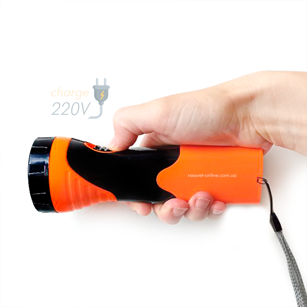Акумуляторний світлодіодний ліхтар Tramp LED 1W Struhm Idea Poland Orange 230V 50Hz 90Lm 6500K помаранчевий/чорний