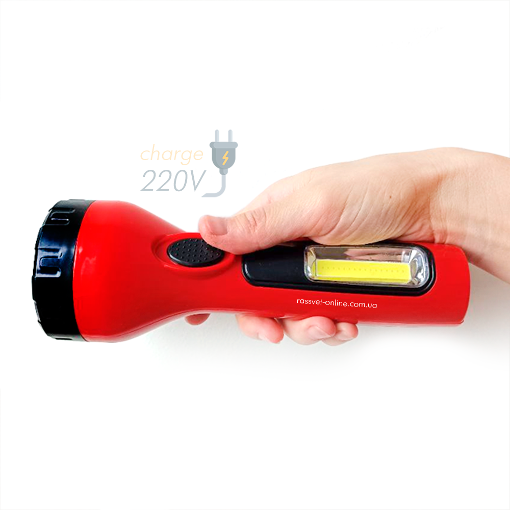 Акумуляторний світлодіодний ліхтар Traper LED 1W + 3W Struhm Idea Poland Red COB 230V 50Hz 120Lm 6500K червоний/чорний