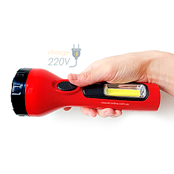 Акумуляторний світлодіодний ліхтар Traper LED 1W + 3W Struhm Idea Poland Red COB 230V 50Hz 120Lm 6500K червоний/чорний