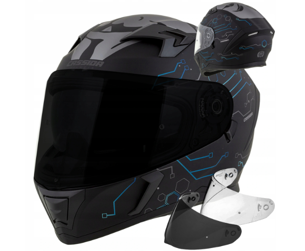 Мотошолом зі світловідбиваючою графікою CASSIDA М (57-58см)