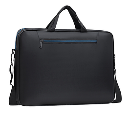 Сумка для ноутбука чорна 15.6" з синьою блискавкою чорний портфель для ноутбуку 15-16 дюймів