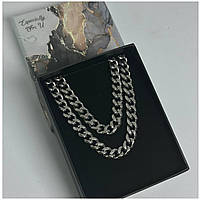 Подарунок для хлопця, чоловіка - комплект ланцюжок та браслет з нержавіючої сталі кубинського плетіння