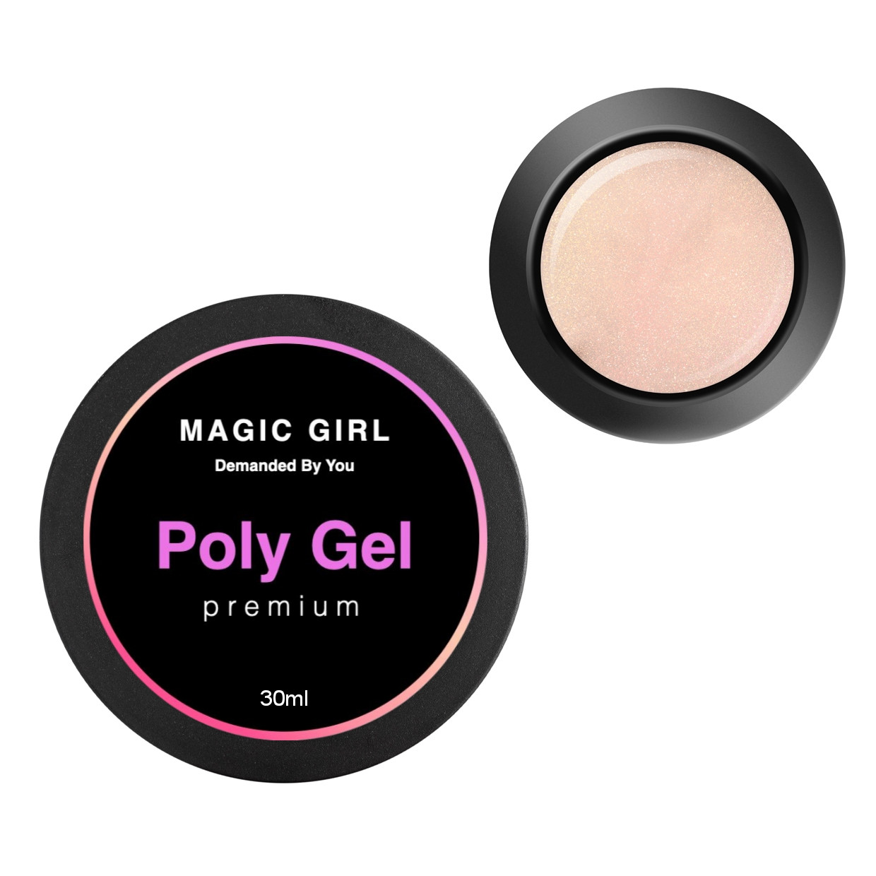 Полігель для нарощування Magic Girl PolyGel Shine №3 бежевий з шиммером 30мл, фото 1
