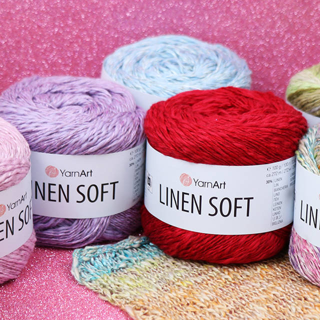 YarnArt Linen soft, Бежево-сірий No7407, пряжа льон, віскоза