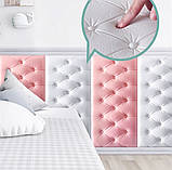 Самоклеюча Амортизуюча Потовщена 3Д панель Узголів'я «Сіра Подушка» 30*60 см. Товщина 10 мм. (приліжкова), фото 5