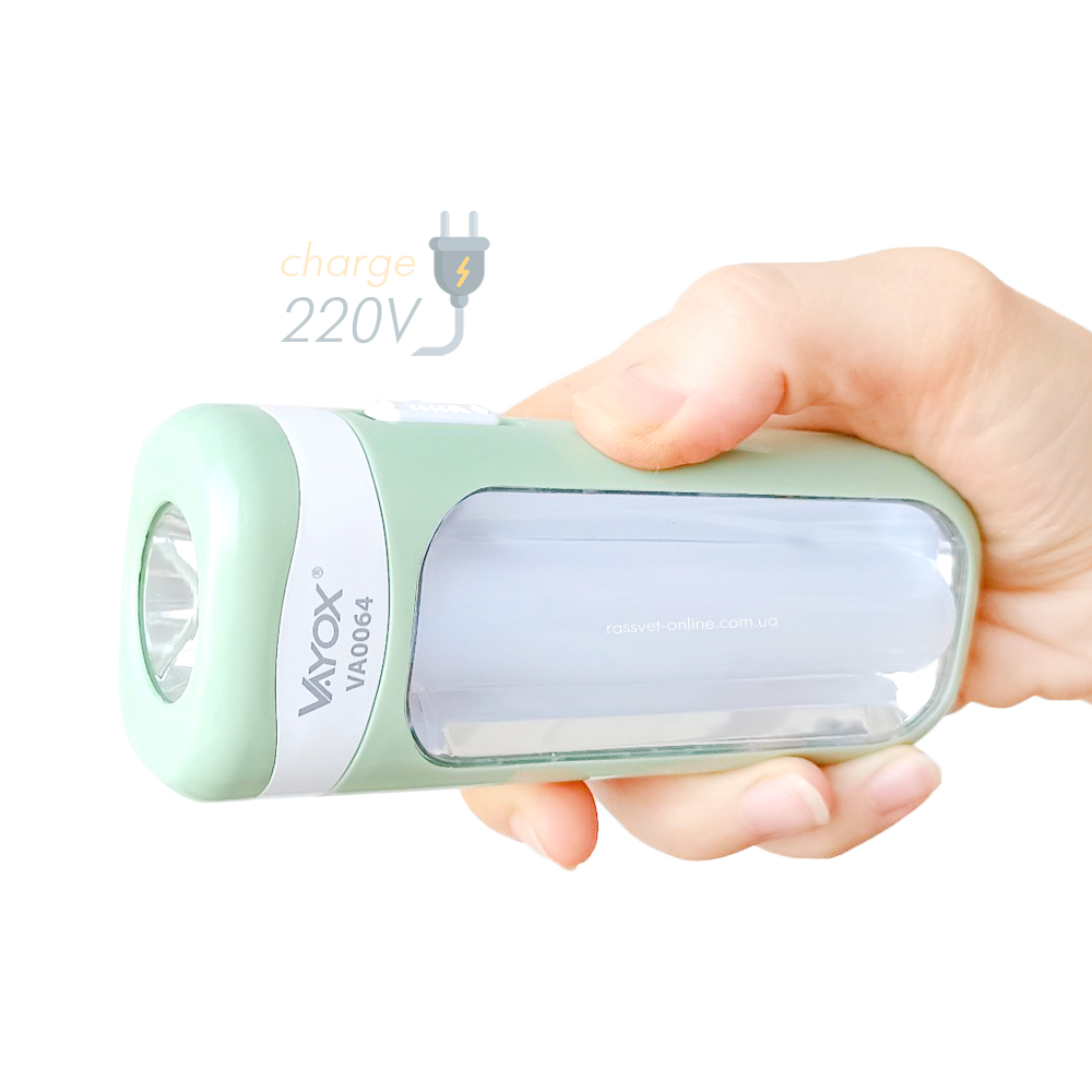 Світлодіодний LED ліхтар з акумулятором Idea Green Vayox VA0064 1W+3W 650mAH 100Lm 6000K зелений