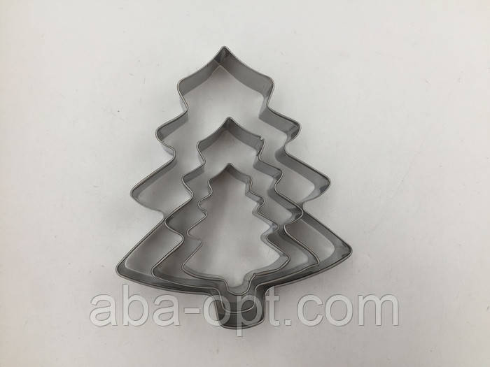 Набір вирубок з нержавіючої сталі Ялинка (3 шт), фото 1