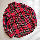 Стильна тепла сорочка в клітинку для дівчинки (146-158р), фото 2