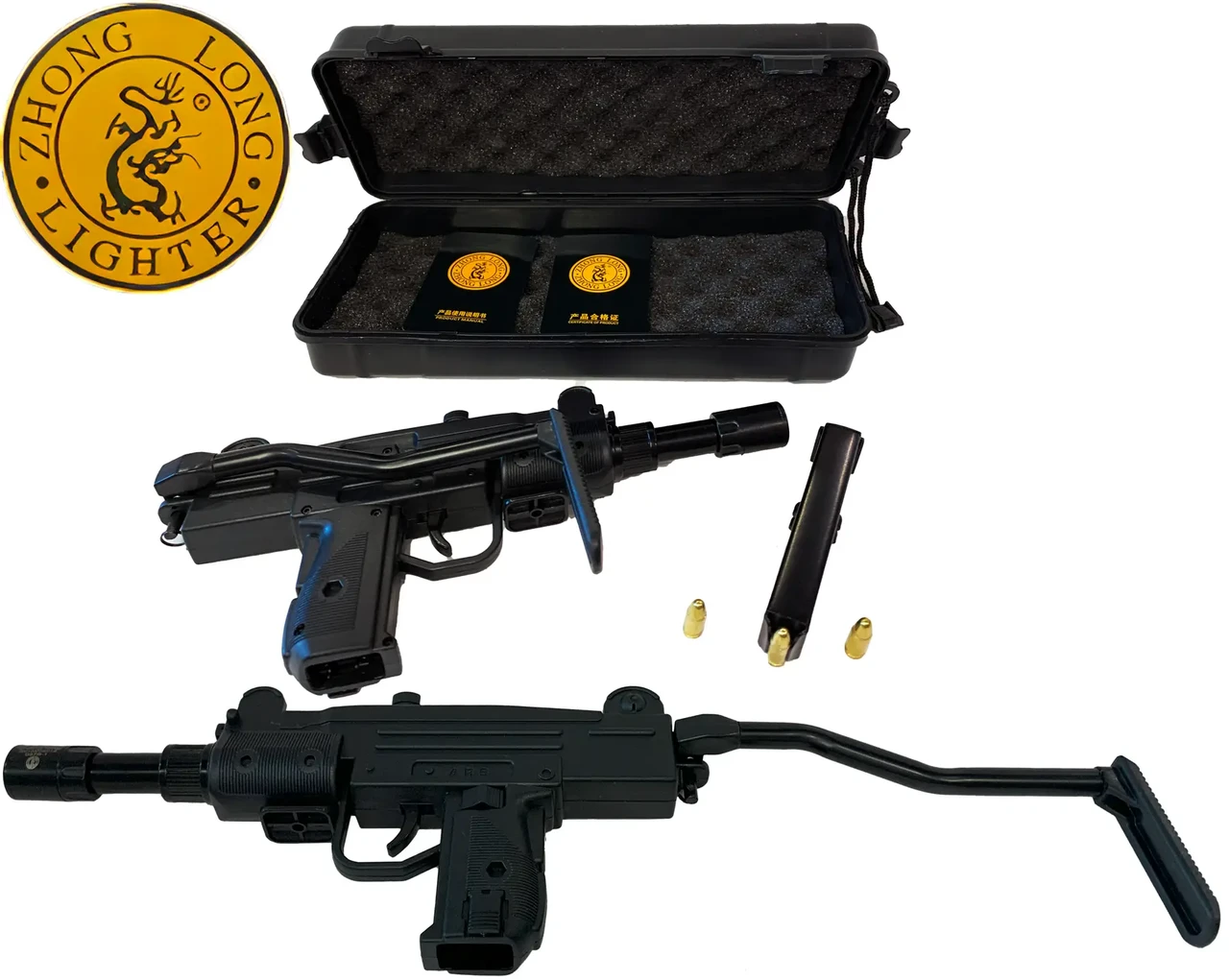 Запальничка автомат "Lucky Uzi" у кейсі на подарунок чоловікові
