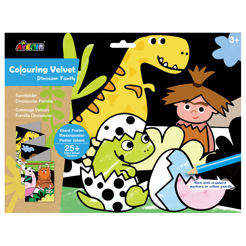 Набір для малювання, AVENIR гігантська вельвет-розмальовка "Динозавр", фото 1
