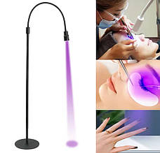 Чорна підлогова висока лампа UV-5 для нарощування вій, 5 Вт.