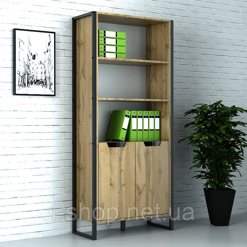 Офісна шафа лофт ШМВ-1 (400x800x1900) Дуб Аппалачі/Дуб Вотан Гамма стиль