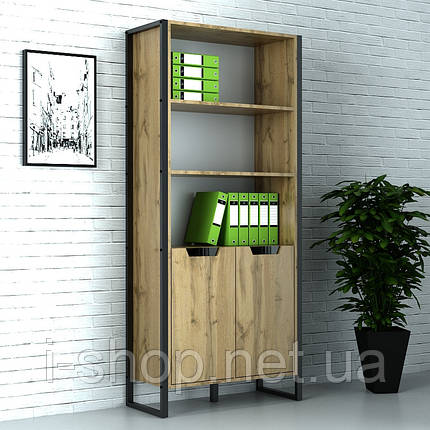 Офісна шафа лофт ШМВ-1 (400x800x1900) Дуб Аппалачі/Дуб Вотан Гамма стиль, фото 1