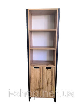 Офісна шафа лофт ШМВ-1 (400x800x1900) Дуб Аппалачі/Дуб Вотан Гамма стиль, фото 2