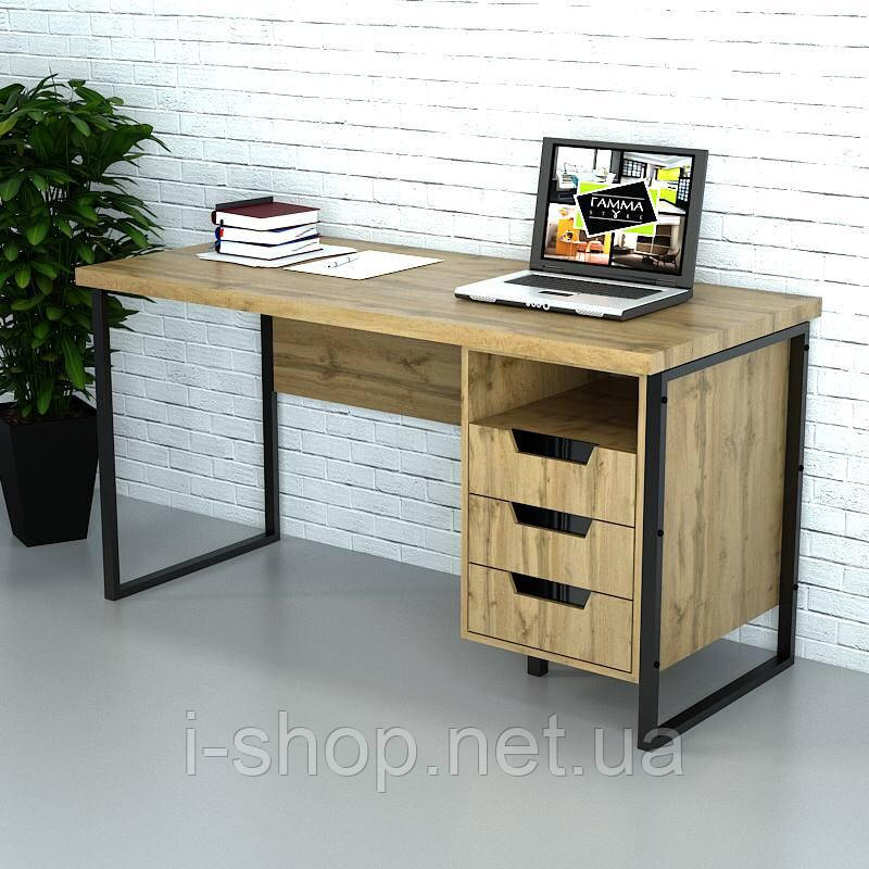 Офісний стіл лофт СМПВ-2 (1200x600x765) Дуб Аппалачі/Дуб Вотан Гамма стиль