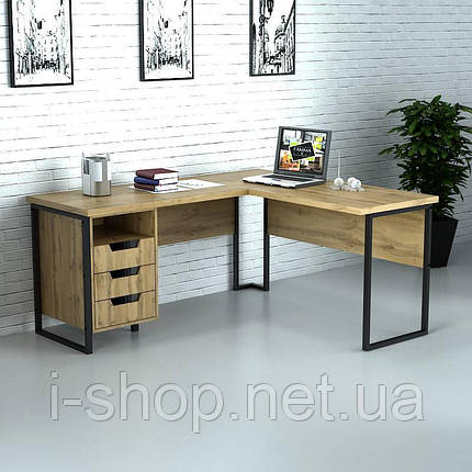 Офісний стіл лофт СМУВ-2 (1400x1600x765) Дуб Аппалачі/Дуб Вотан Гамма стиль, фото 1