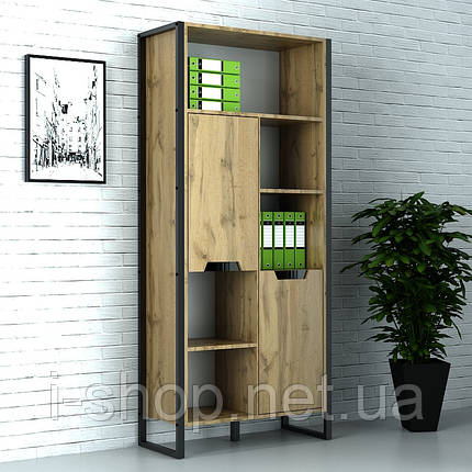Офісна шафа лофт ШМВ-2 (600x400x1900) Дуб Аппалачі/Дуб Вотан Гамма стиль, фото 1