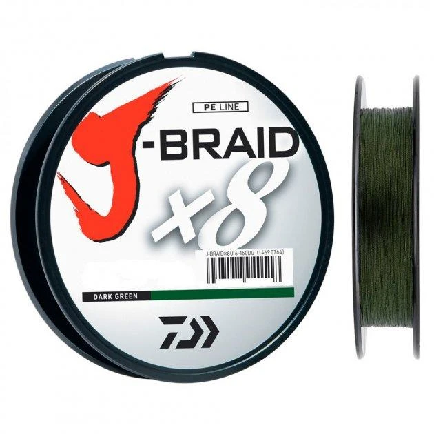 Шнур Daiwa J-Braid x8 Dark green 150м 0.06 мм / 4 кг (кол.: темно-зелений)