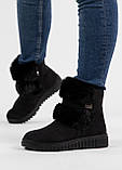 Зимові жіночі дутики на широку ногу чорні (4404), фото 3