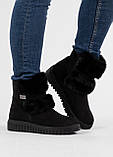 Зимові жіночі дутики на широку ногу чорні (4404), фото 8