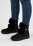 Зимові жіночі дутики на широку ногу чорні (4404), фото 2