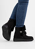 Зимові жіночі дутики на широку ногу чорні (4404), фото 9