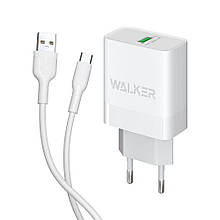 СЗП 2в1 (стац +USB) MicroUSB Walker WH-35 QC3.0 white
