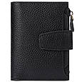 Шкіряний гаманець книжечка клапан на кнопці А18-КТ-10311 Чорний, фото 2