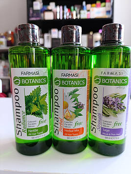 Шампунь з екстрактом кропиви/ромашка/чебрець Farmasi Botanics 500мл