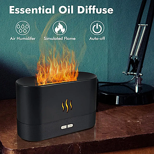 Нічник зволожувач повітря з імітацією полум'я й резервуаром для ефірної олії аромадифузор 180 мл Ruhhy 225