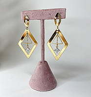 Сережки позолота Xuping Ювелірна біжутерія Сережки-підвіски Золотистий 64 мм S15268