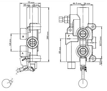 Гідророзподільник P81A2G односекційний для дровокола колуна 80л/хв, фото 3
