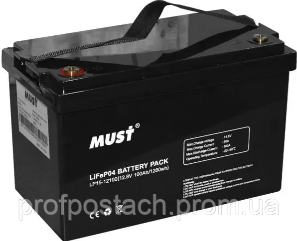 Аккумулятор 12В, 100Ач LP15-12100 LiFePo4 Must (ID#2337855122), цена ...
