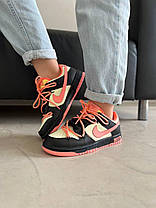 Жіночі кросівки Nike Dunk Low Black Pink Кеди Найк Данк Лоу чорні з рожевим шкіряні демісезон, фото 4