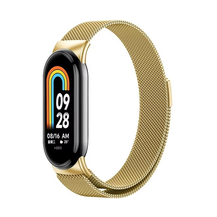 Ремінець для фітнес браслета Xiaomi Mi Band 8 і 9 міланська петля золотистий