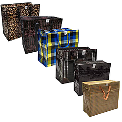 Сумка господарська поліпропіленова міцна №1 36х40x18 см сумка господарська жіноча кольорова на замку