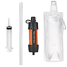 Фільтр портативний для води туристичний похідний Water Filter Straw на 3000 л Помаранчевий, фото 9