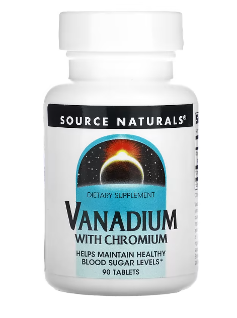 Source Naturals ванадій і хром 90 таблеток