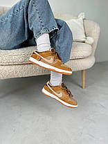 Жіночі кросівки Nike Dunk Low Teddy Bear Кеди Найк Данк Лоу коричневі замшеві демісезон, фото 3