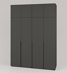Модульна чотирьохдверна шафа 4д 180см для одягу під стелю 240см Сан Маріно графіт з довгими ручками