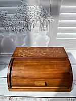 Хлібниця засувна 37х27х17см , хлібничка засувна з різьбою
